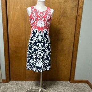 Sleeveless Casual Dress in Red, White, and Blue Great for Travel